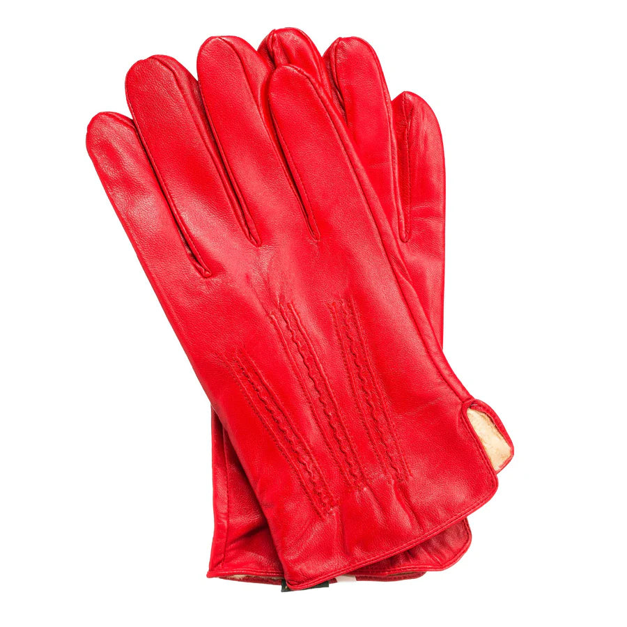 Red Gloves Pure Leather